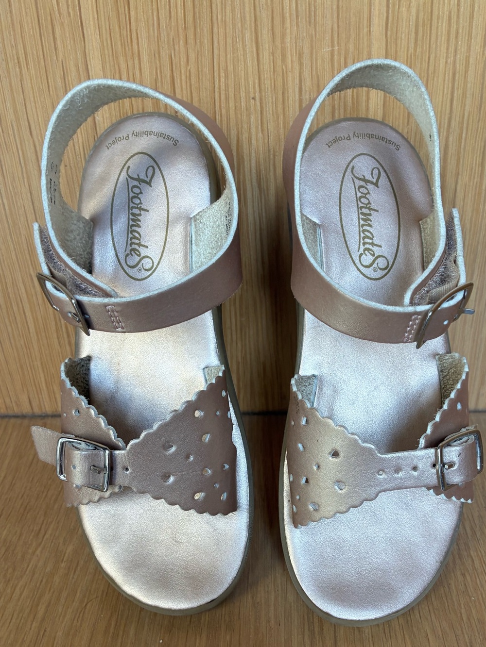 Footmates Girls ARIEL Leather Sandal - Rose Gold - Size 1